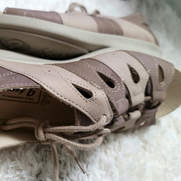 Easy B Taupe Ghillie-Tie Causal Shoes - Picture 3 of 10